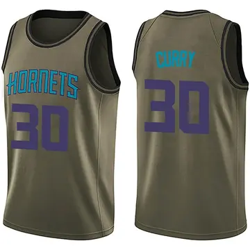 Charlotte Hornets Dell Curry Salute to Service Jersey - Men's Swingman Green