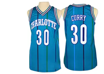 Charlotte Hornets Dell Curry Throwback Jersey - Men's Swingman Light Blue