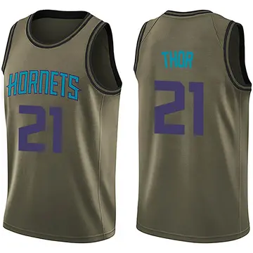 Charlotte Hornets JT Thor Salute to Service Jersey - Youth Swingman Green