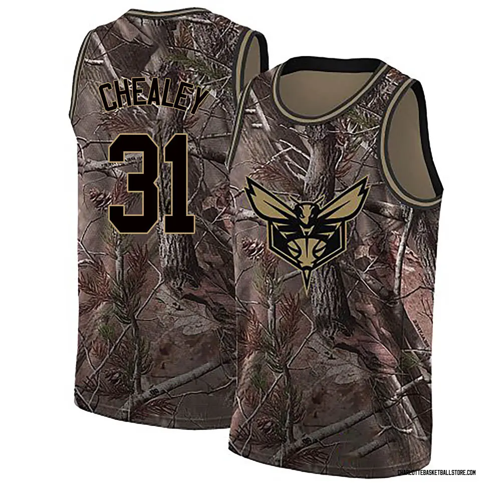 Charlotte Hornets Joe Chealey Custom Realtree Collection Jersey - Men's Swingman Camo