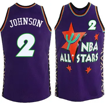 Charlotte Hornets Larry Johnson 1995 All Star Throwback Jersey - Men's Authentic Purple